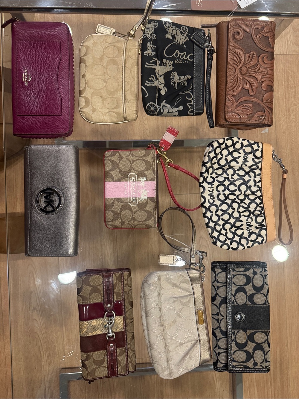 10 Coach & Assorted lot of wallets and wristlets